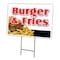 Signmission Burger & Fries Yard Sign & Stake outdoor plastic coroplast window, C-1216 Burger & Fries C-1216 Burger & Fries - alternate 1